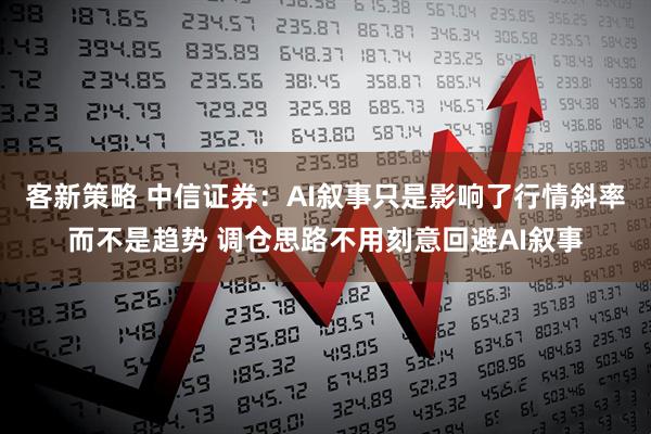 客新策略 中信证券：AI叙事只是影响了行情斜率而不是趋势 调仓思路不用刻意回避AI叙事