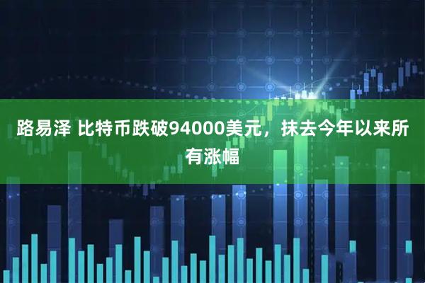 路易泽 比特币跌破94000美元，抹去今年以来所有涨幅