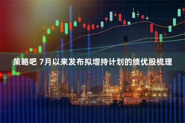 策略吧 7月以来发布拟增持计划的绩优股梳理
